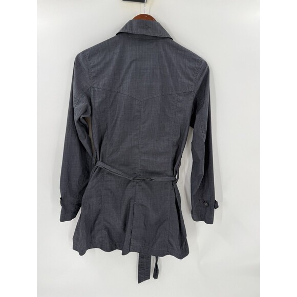 VINTAGE Horny Toad 100% Charcoal Gray 100% Nylon Trench Coat Size XSMALL EUC - Picture 2 of 12